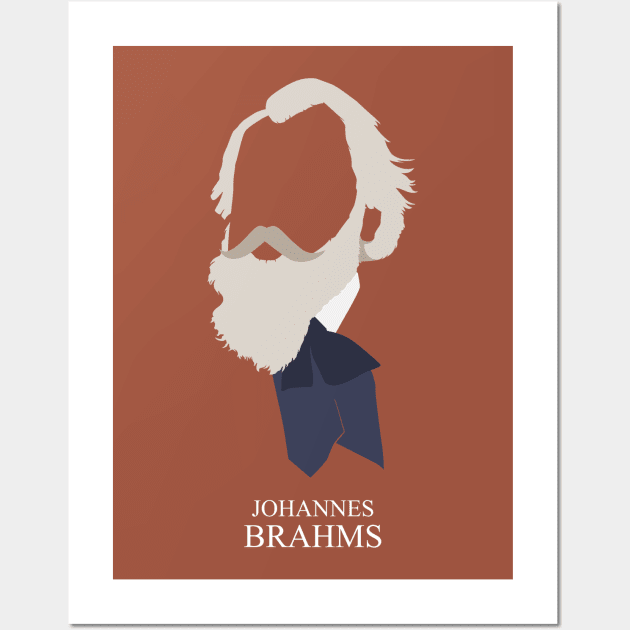 Johannes Brahms - Minimalist Portrait Wall Art by Wahyu Aji Sadewa